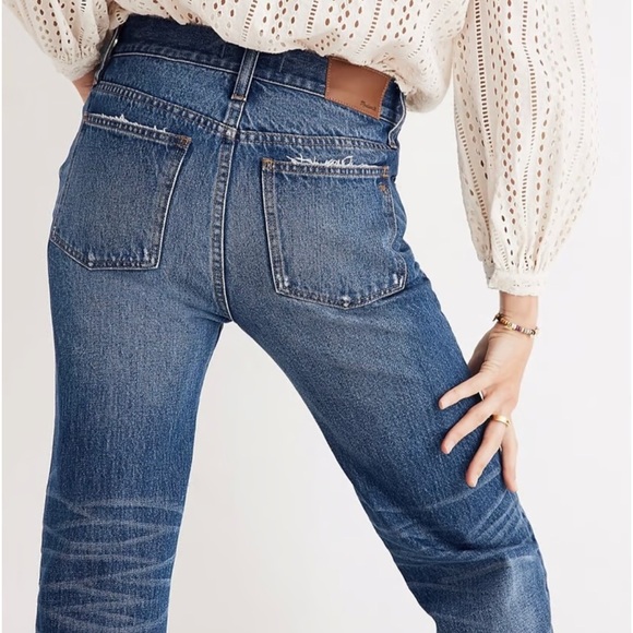 MADEWELL | Classic Straight Jean Knee-Rip Edition, Jade Wash - Picture 2 of 5